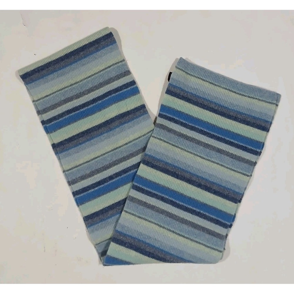 Ralph Ralph Lauren Striped Wool Scarf Winter Blue Preppy Old Money Academia